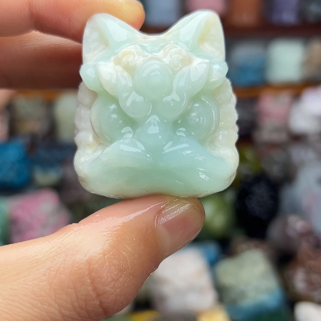 .***石材醒狮小白蓝冰