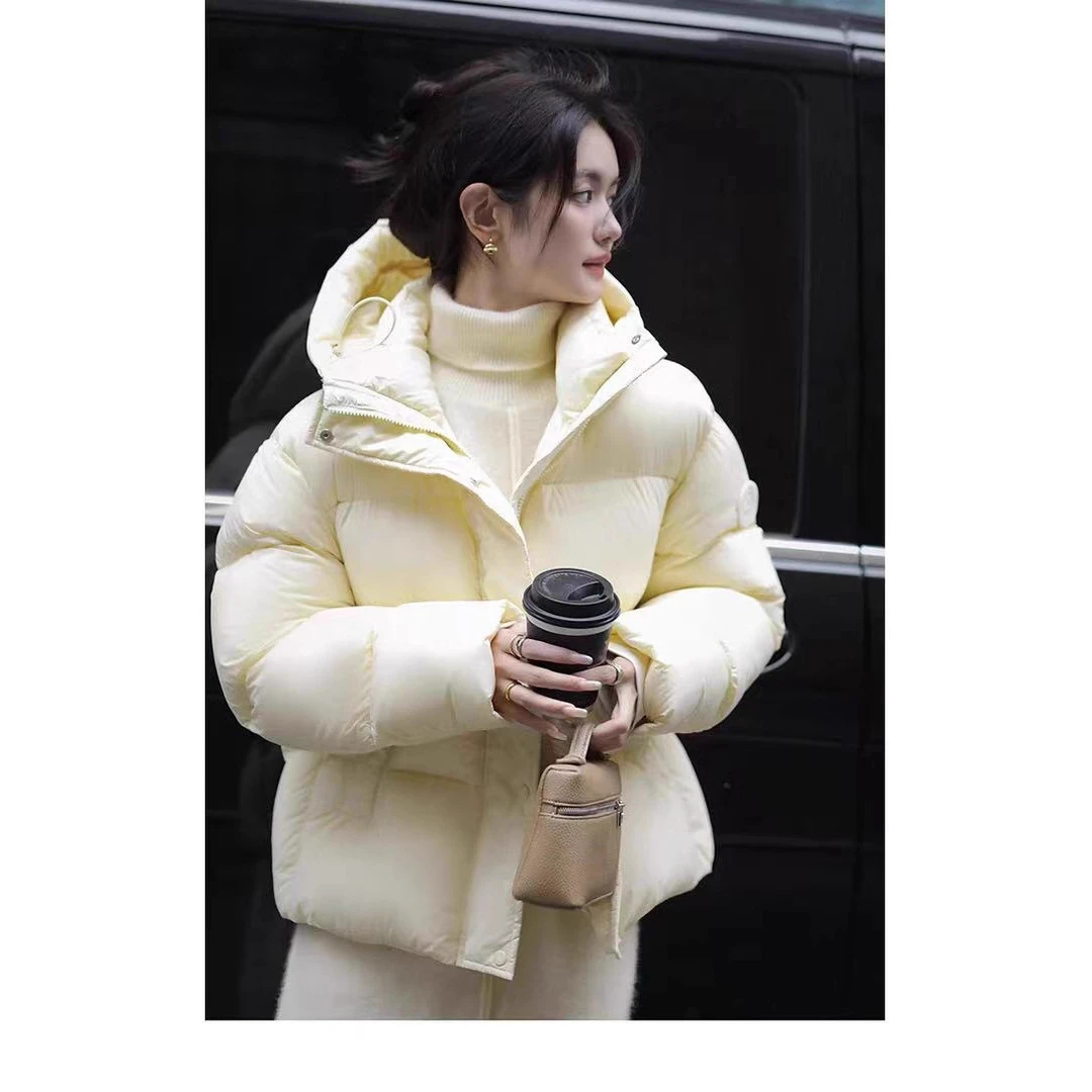 高端长款加厚连帽女装羽绒服大码新款填充白鸭绒保暖短款中长款加