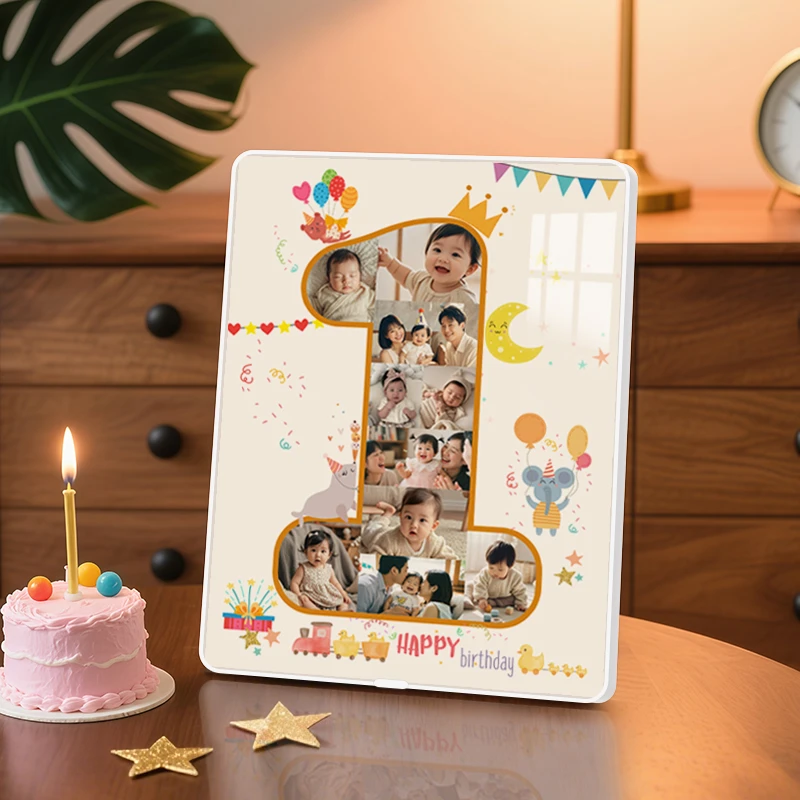 宝宝一周岁纪念相框定制照片数字23儿童成长礼物生日布置装饰摆件