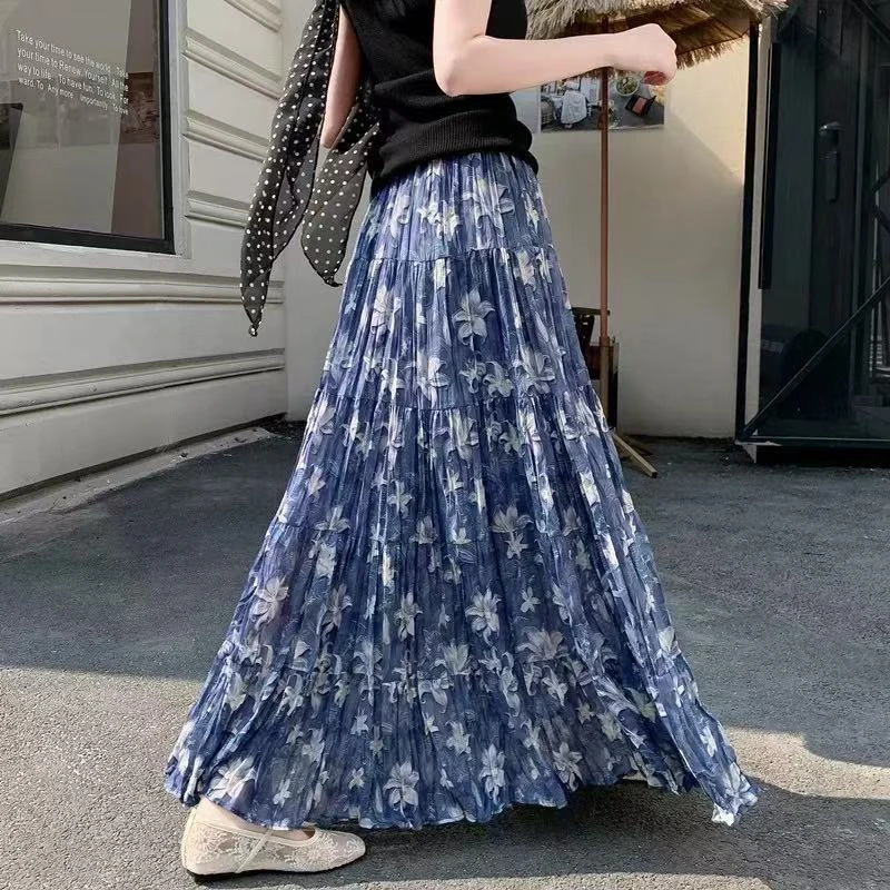 DA201-237夏季高腰显瘦百褶半身裙