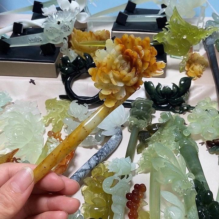 岫玉未镶嵌发簪发簪