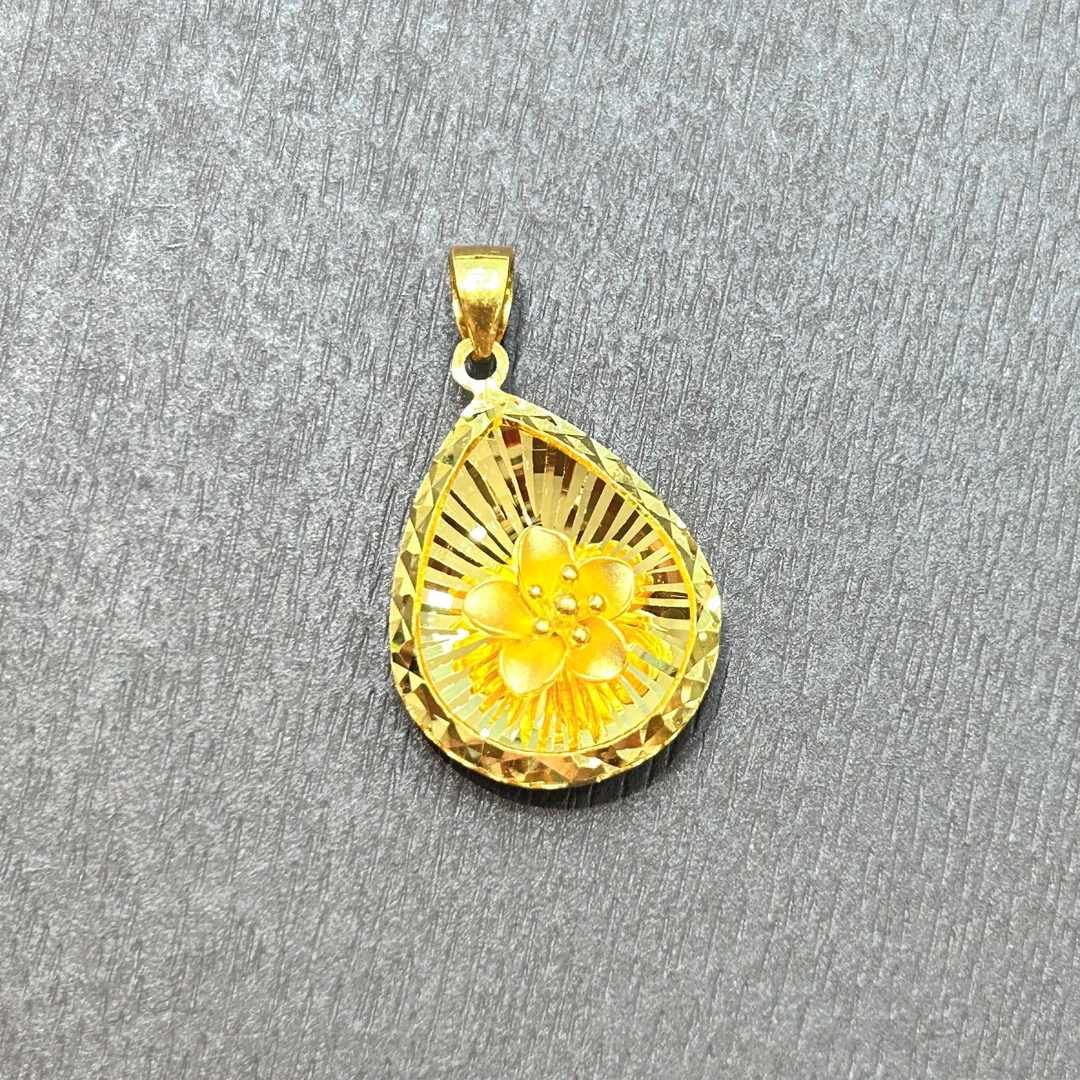 【佳佳专享】足金999投资金攒黄金水滴桃花ZBHJD1252克重多退少补