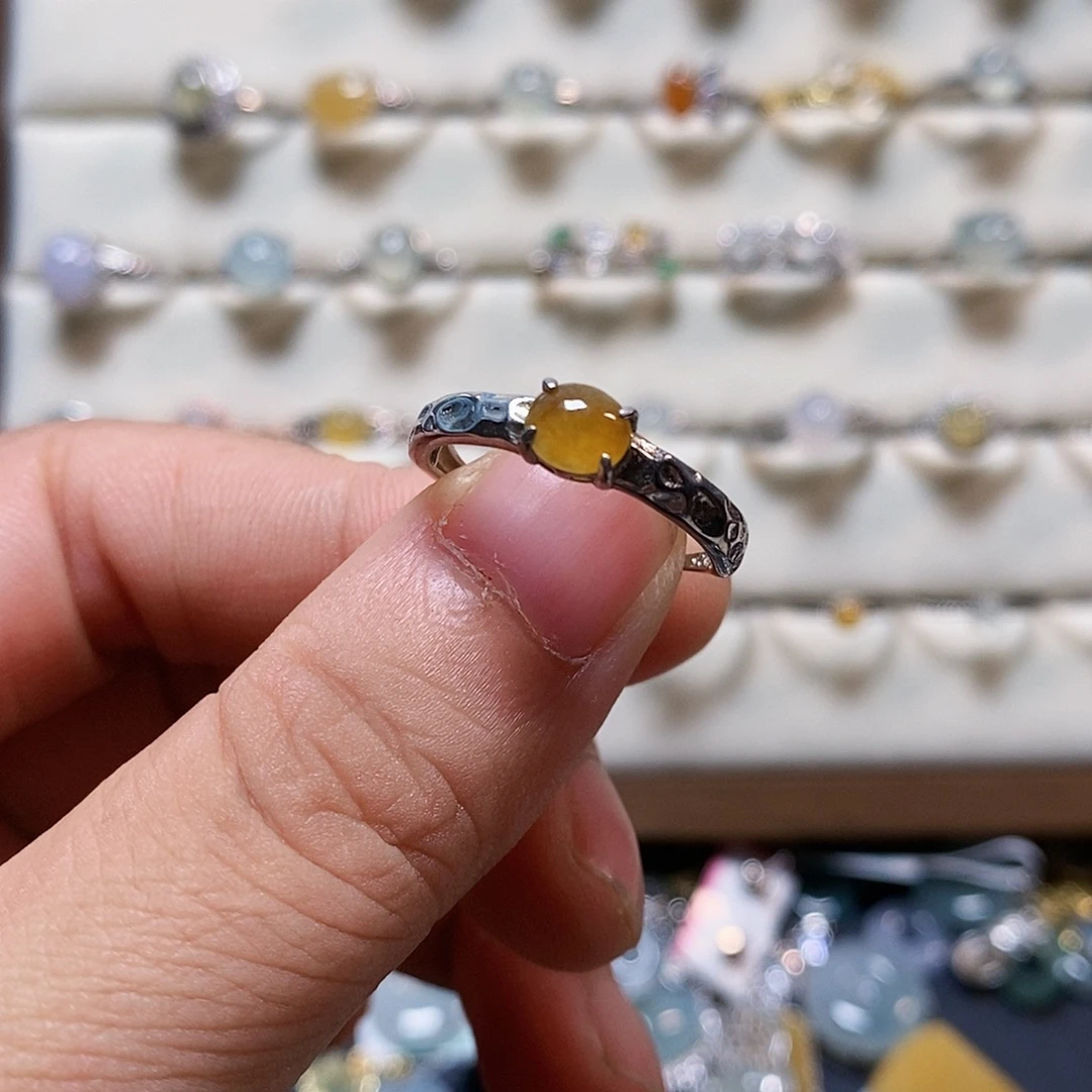 翡翠银S925镶嵌戒指