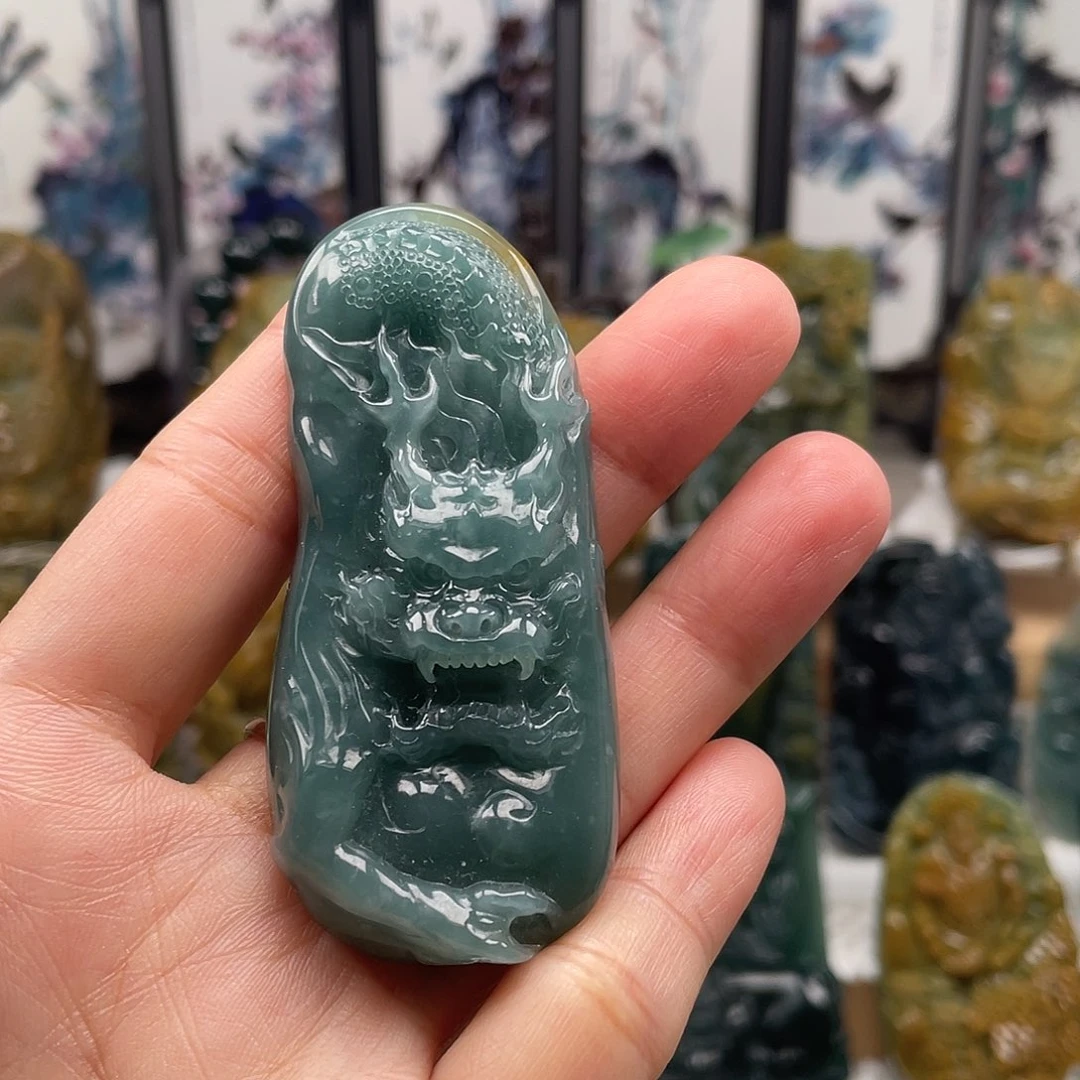 翡翠未镶嵌颈饰天然翡翠a货龙