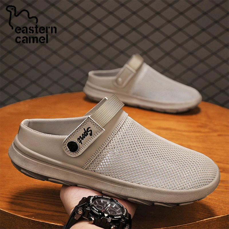 东方骆驼洞洞鞋男夏季新款外穿潮流厚底踩屎感凉鞋户外包头半拖鞋