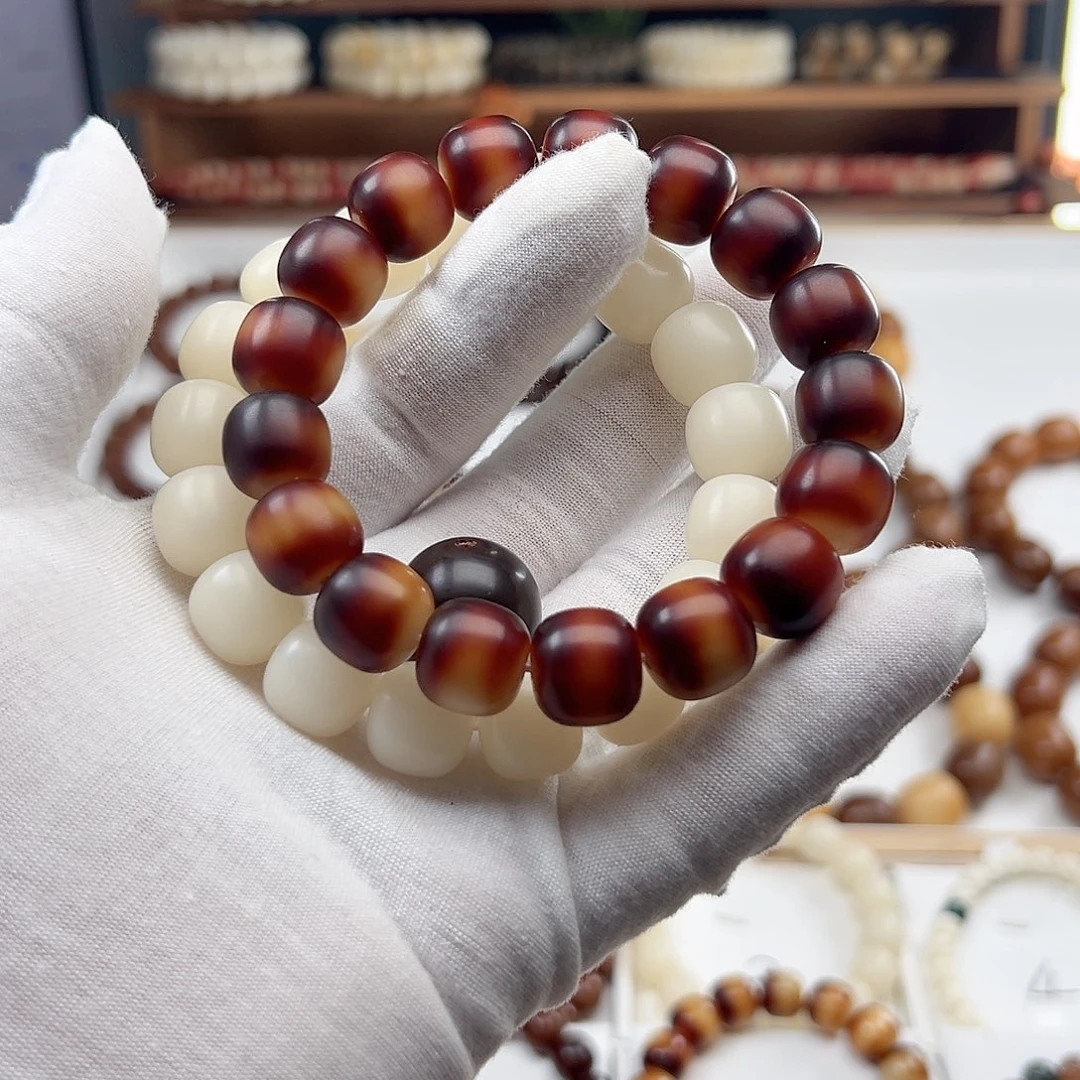 菩提根/象牙果手串@****持卡14 干磨两条S8