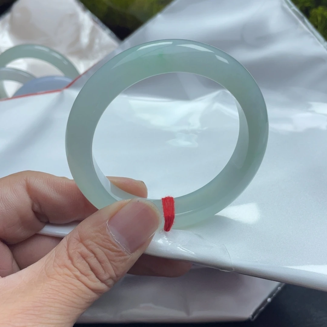 翡翠未镶嵌手镯55.7高糯化起胶化冰种老肉细飘绿