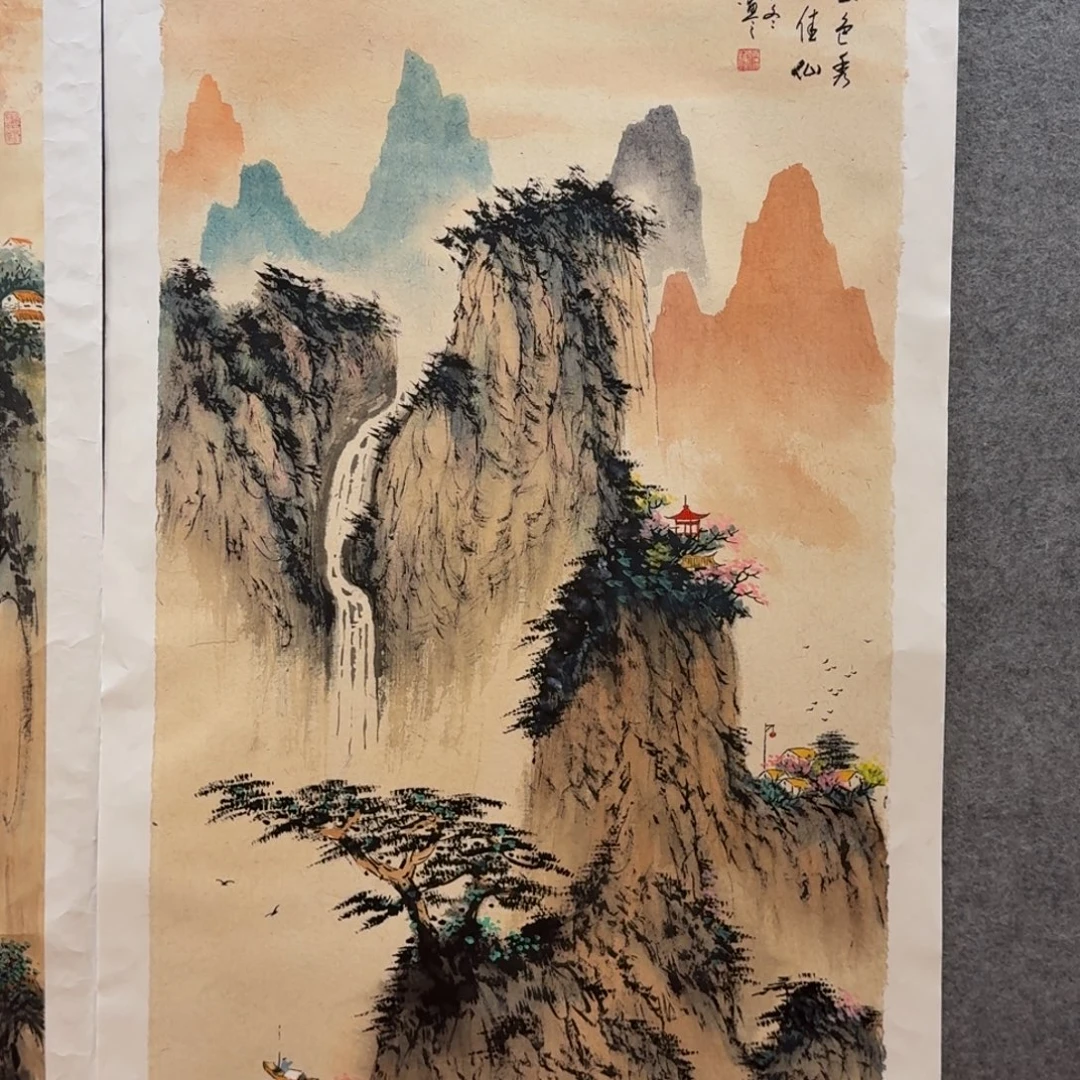 国画刘儒樵四尺作品山水
