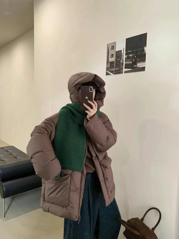 可爱推荐 908冬季新款糖果色抽绳泡芙蓬松加厚羽绒服洋气