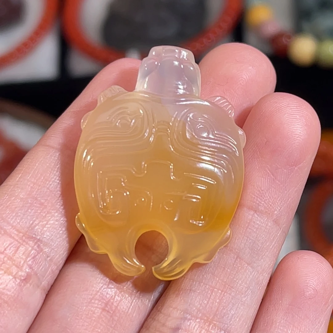 S****玛瑙/玉髓未镶嵌汉龟24.4x11x33.7mm