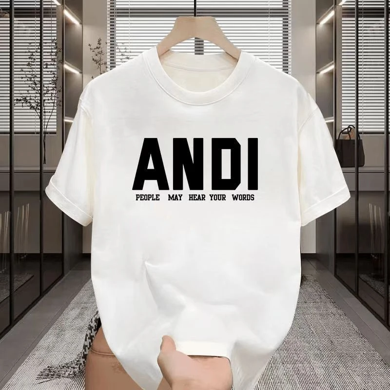 啄木鸟重磅纯棉短袖T恤男士夏季新款2025爆款休闲时尚印花圆领T恤