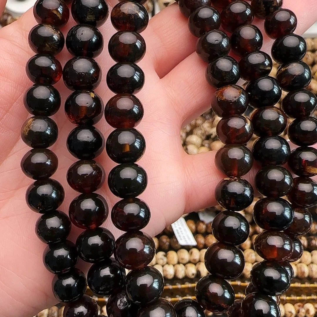 景***窗琥珀未镶嵌手链抚顺琥珀