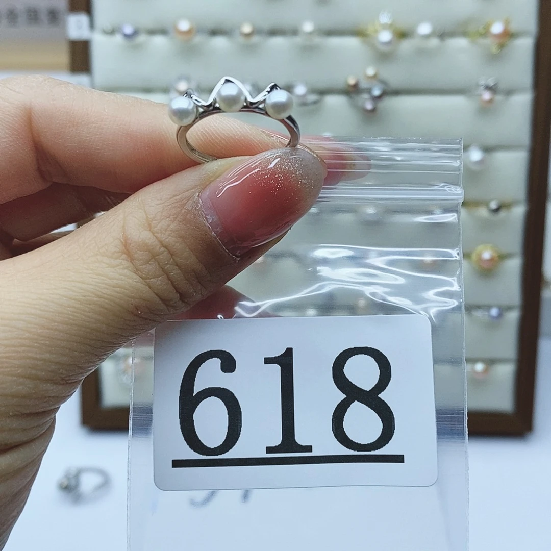 淡水珍珠戒指银S925镶嵌618