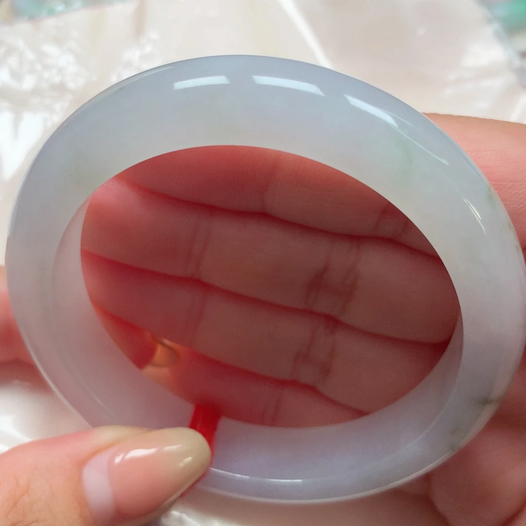 翡翠未镶嵌手镯22冰飘花 清爽