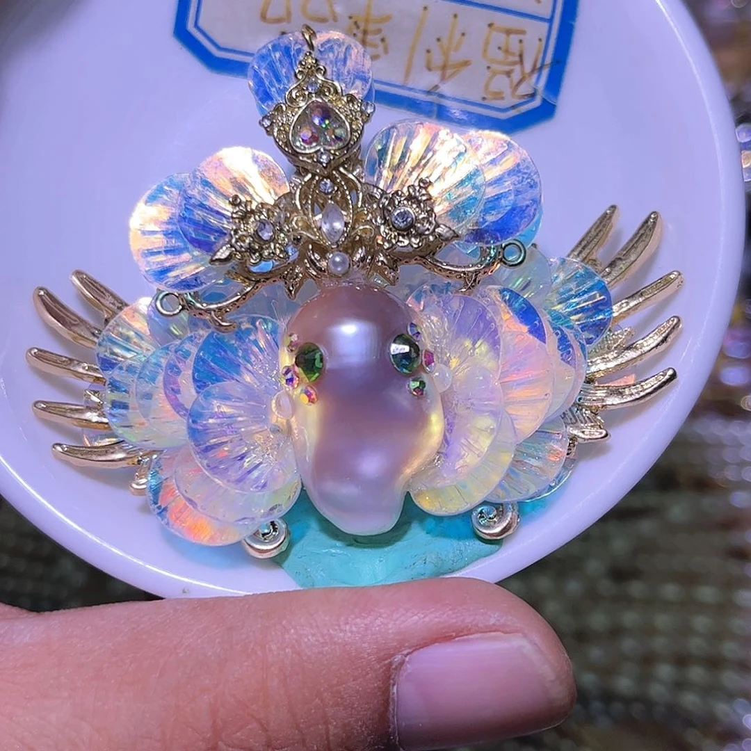 淡水珍珠未镶嵌吊坠(不含链)黑**常13