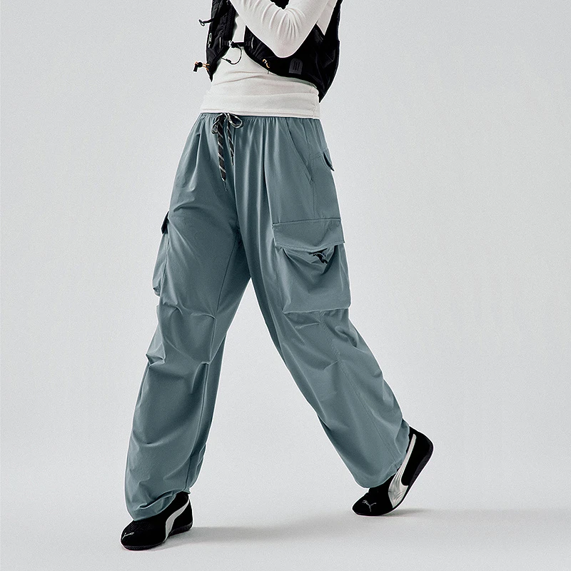 714street轻薄廓形工装裤春新款弹力伞兵裤宽松束脚休闲裤512552