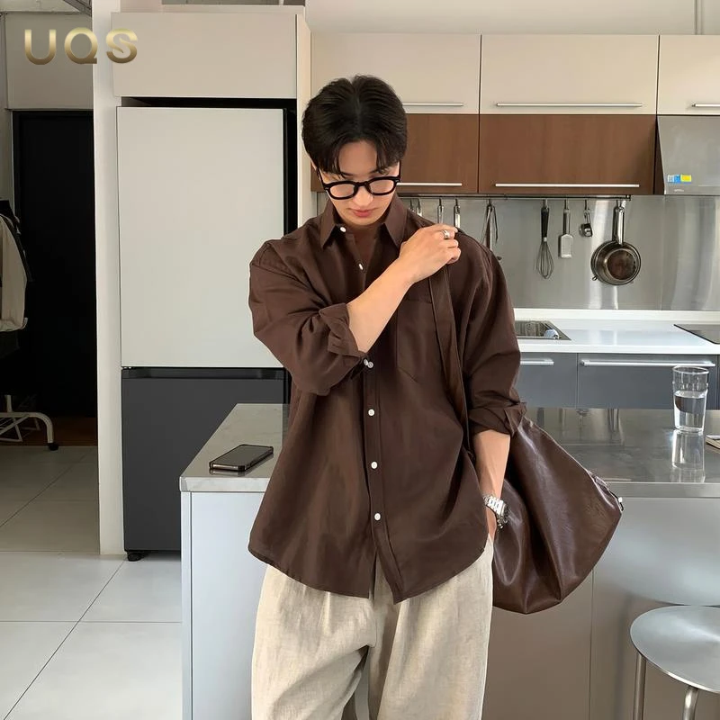UQS 轻奢亚麻长袖衬衫男士春夏薄款透气休闲衬衣韩系高级感轻熟风