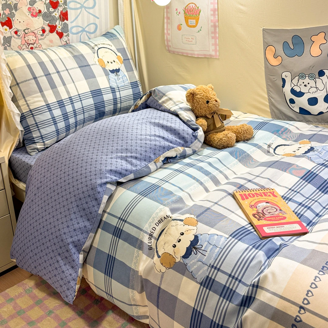 床单被罩三件套大学生宿舍床上用品四件套单人床单被套