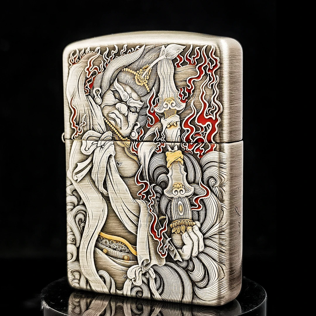 ZIPPO打火机正品/哼哈二将-熏银男士收藏防风【达人专属】