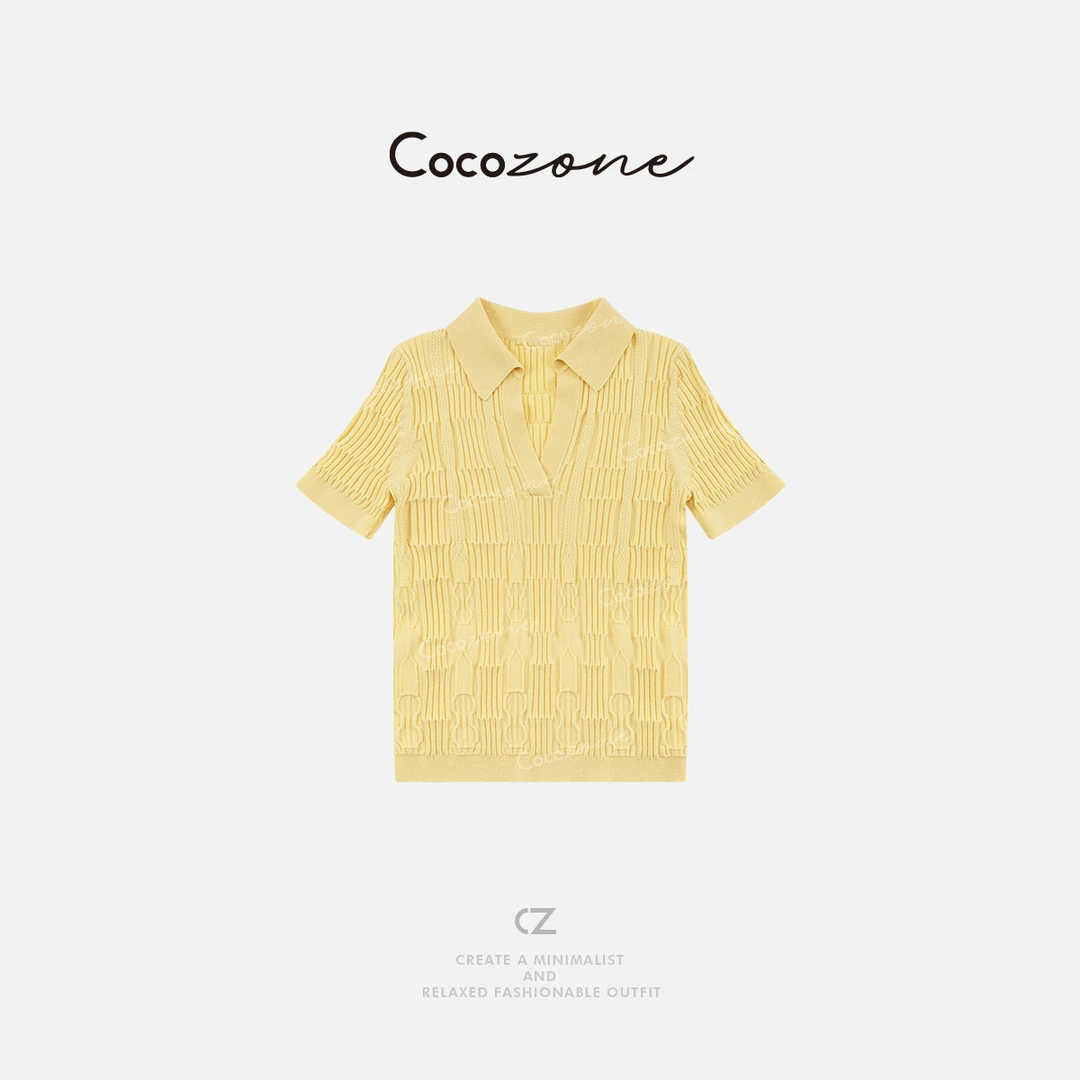 COCO ZONE 刘一一  【莱赛尔三醋酸混纺】显瘦毛织上衣CD1A0929