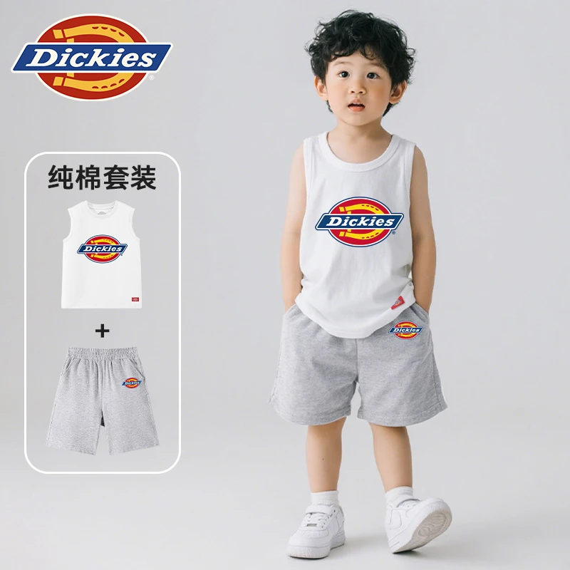 Dickies童装男童夏装套装儿童柔软亲肤背心中小童夏季纯棉两件套