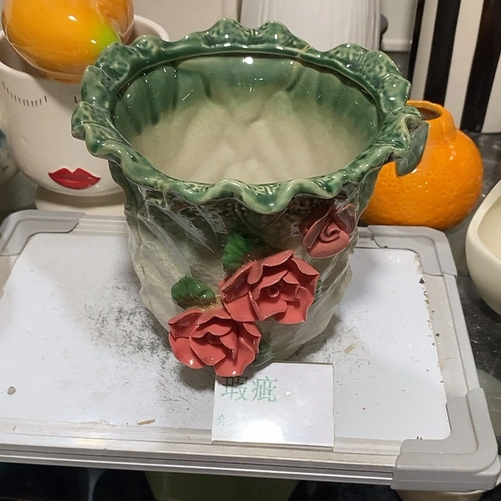 段泥花盆多肉植物盆瑕疵有孔