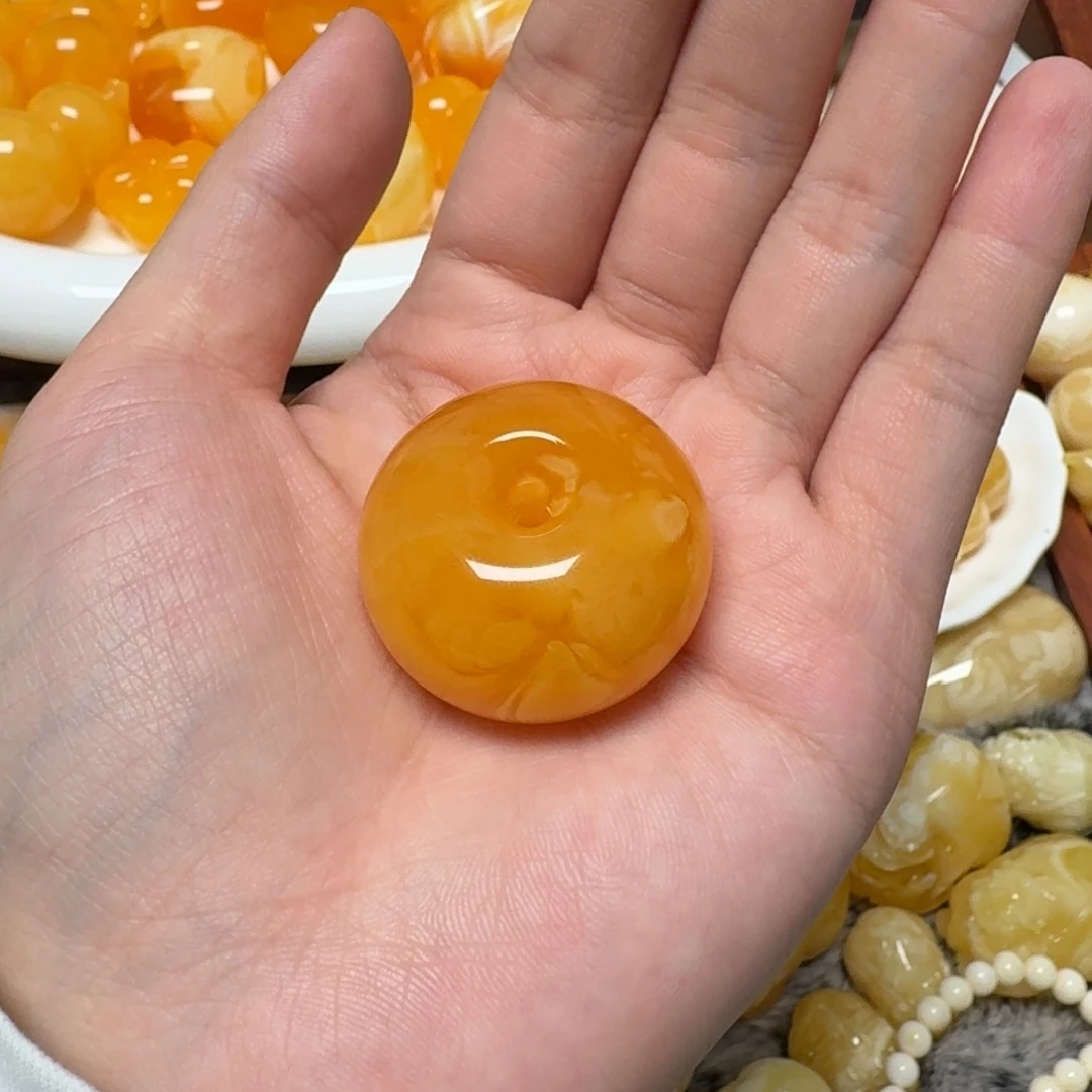 琥珀未镶嵌裸石蜜蜡平安扣