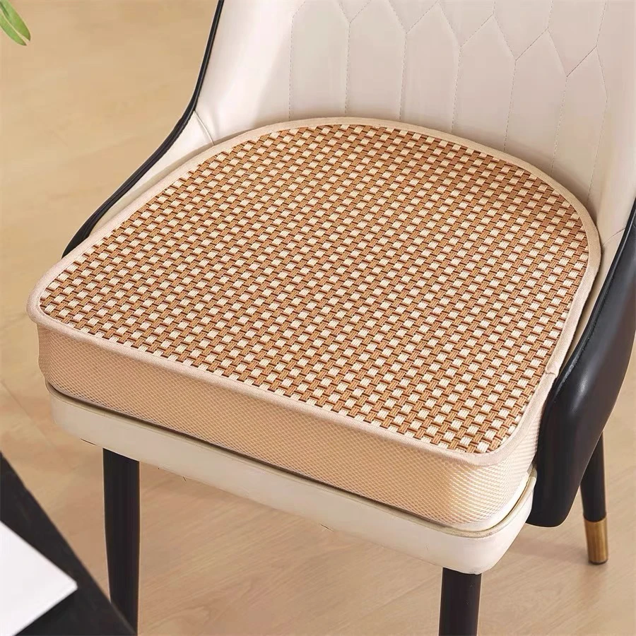 宝宝马蹄形餐椅坐垫夏季吃饭学习加厚防滑弧形凉席椅子垫透气