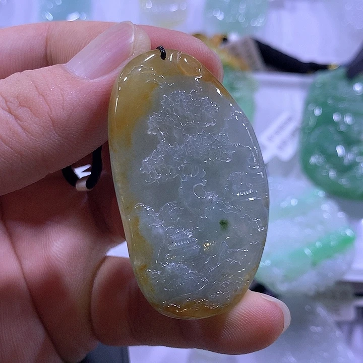 颈饰未镶嵌翡翠天然翡翠A货吊坠