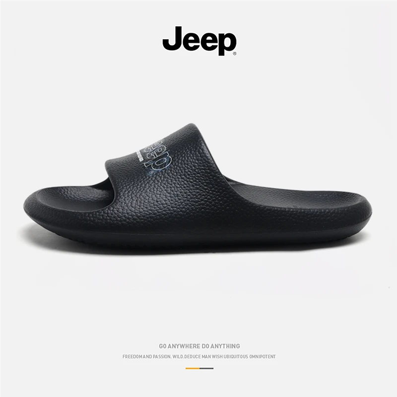 JEEP/吉普沙滩鞋夏季男士防臭凉鞋仿牛皮复古防滑男士拖鞋一字拖