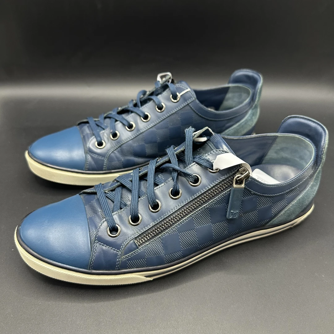 95新 LouisVuitton/路易威登 【福利】男士藏蓝色板鞋42.5码lb084