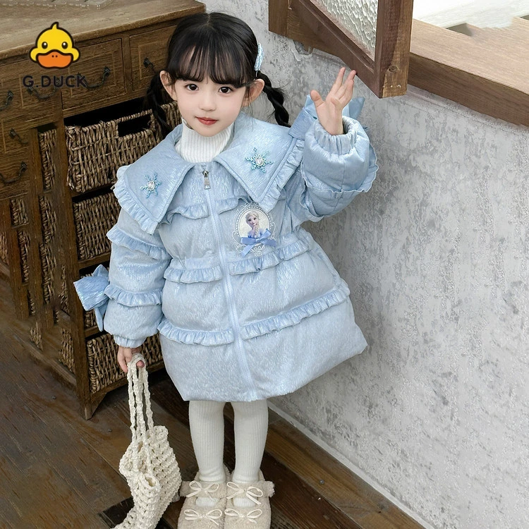 小黄鸭童装女童外套公主羽绒服冬季洋气时髦白鸭绒可爱时尚洋气