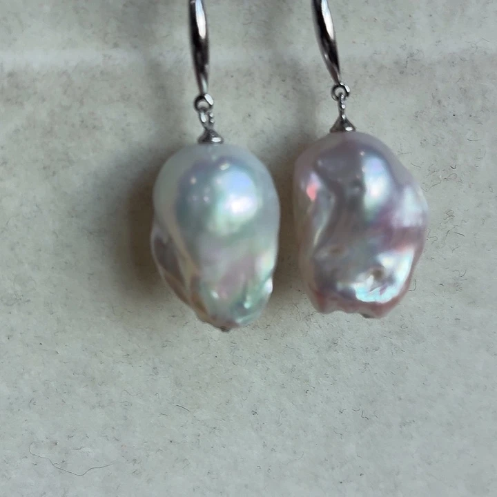 银S925镶嵌淡水珍珠耳饰