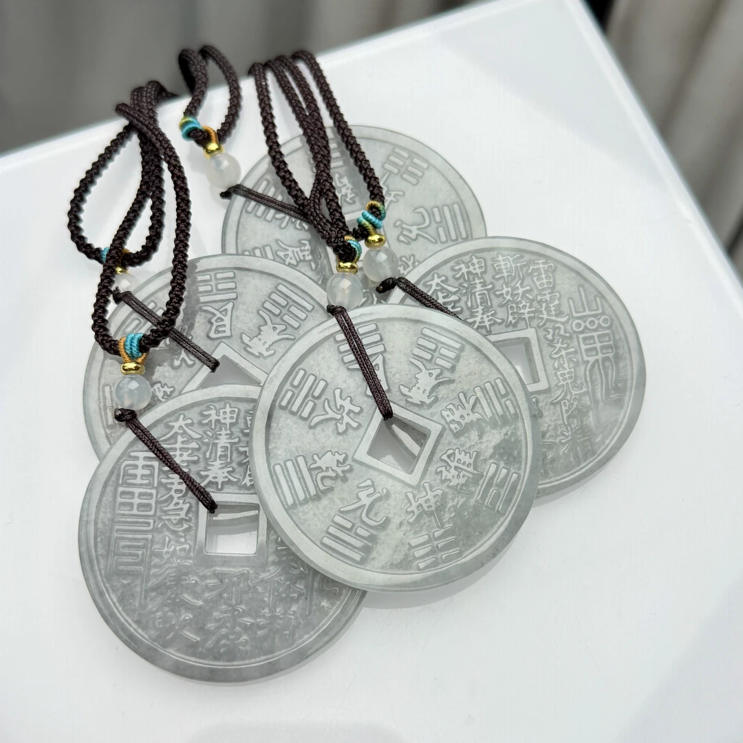 『手镯七仙女』翡翠山鬼花钱/25092508a/多样性发一件 编绳