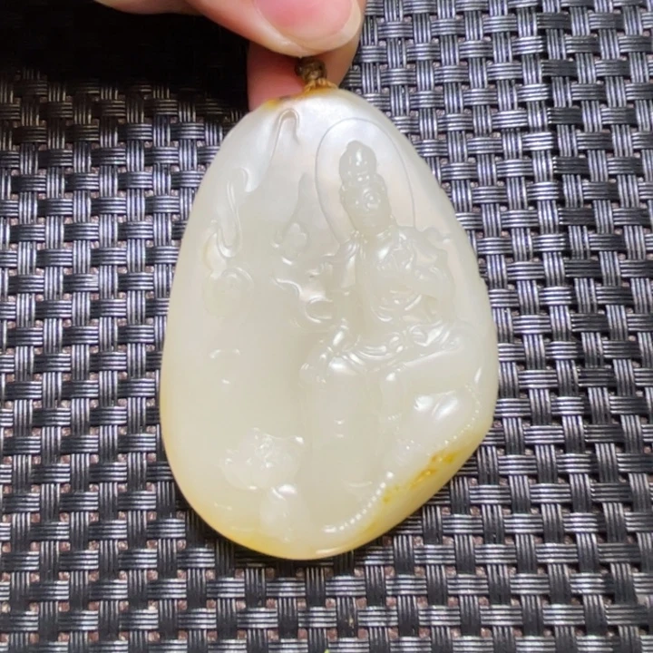 未镶嵌和田玉挂件普贤菩萨