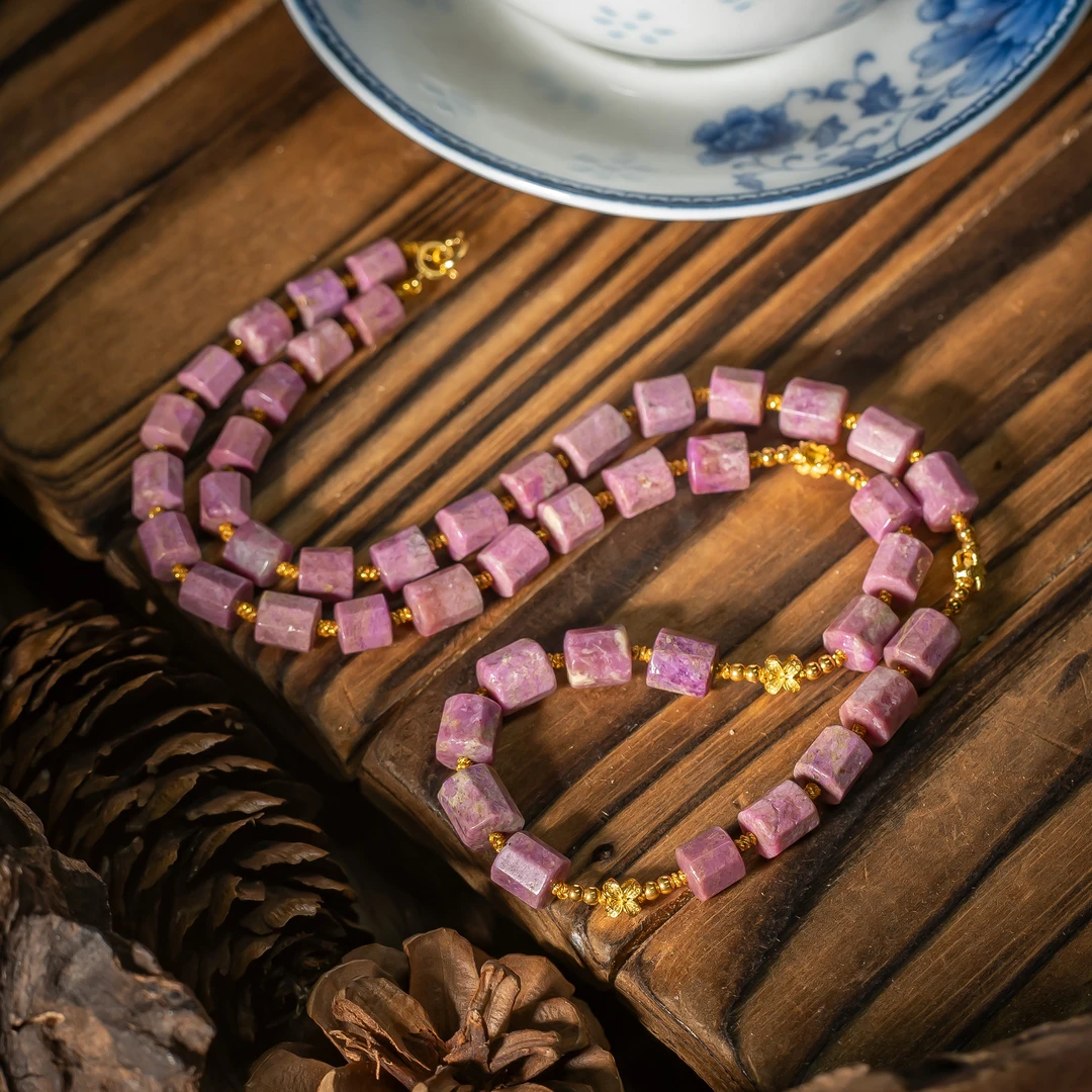 18K金高阶樱花粉舒俱来项链/多样性发/45cm+-/4-6mm/P6388/5