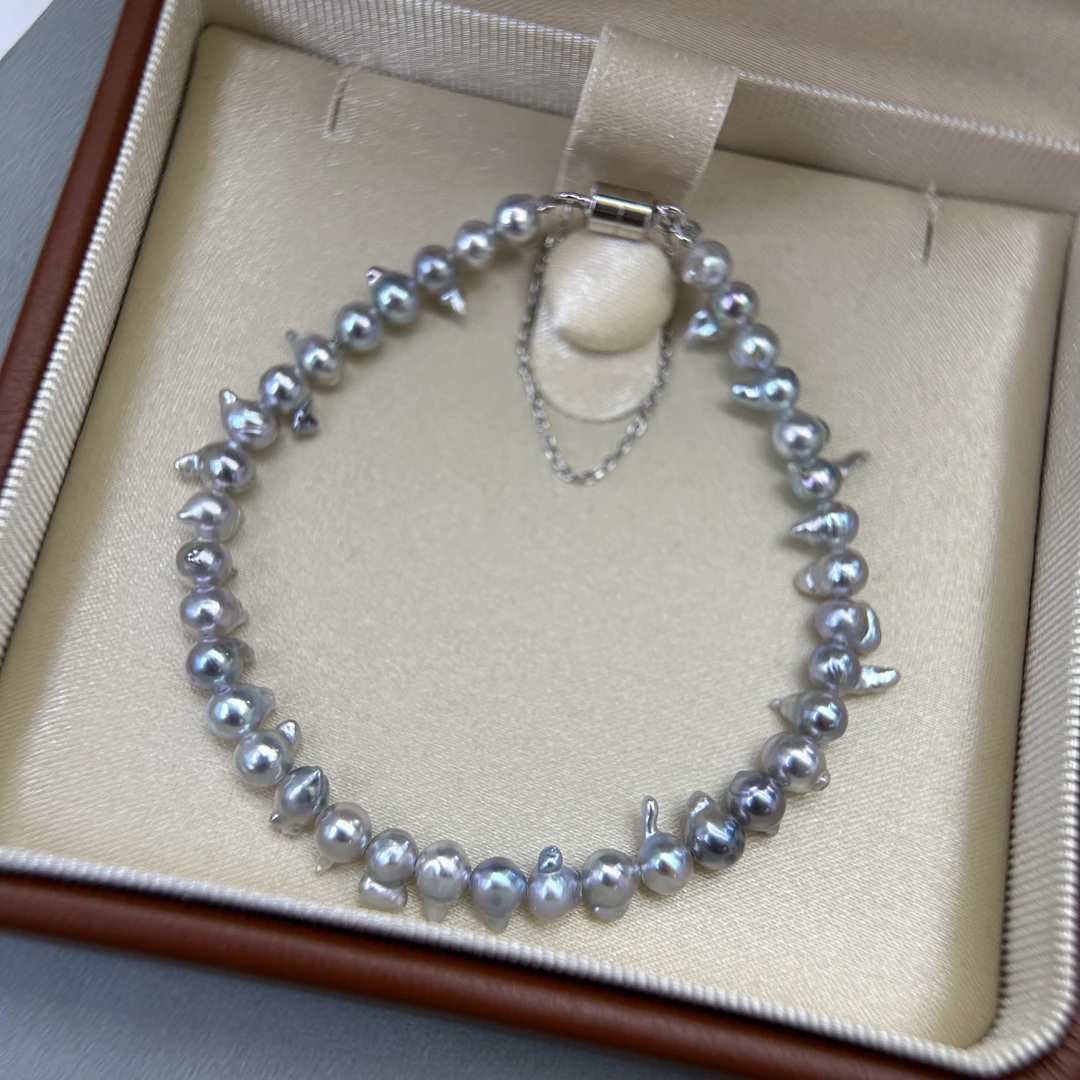 真多麻小鱼尾小豆芽 海水珍珠手链 点位4.5mm左右 多样性发其一