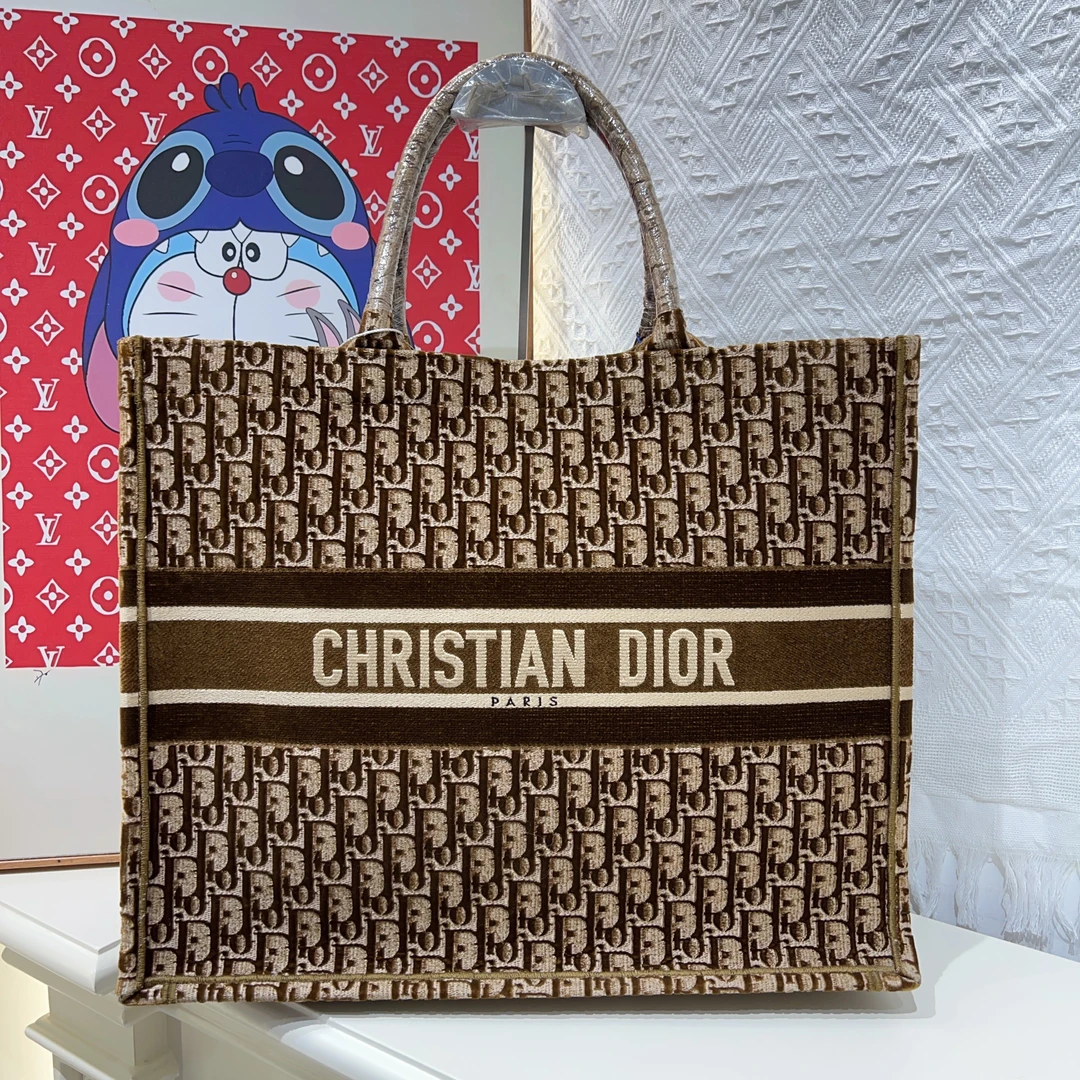 95新 DIOR/迪奥 迪奥丝绒大号托特包 cj4253