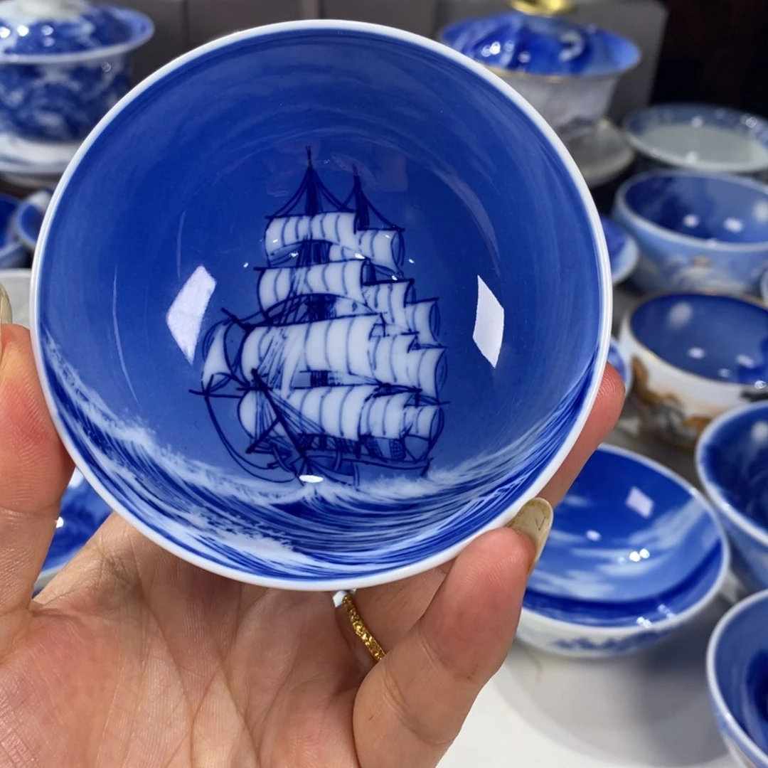 青花山水主人杯杯