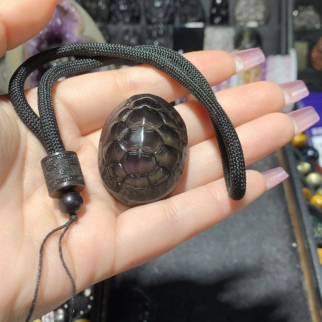 黑曜岩未镶嵌吊坠(赠链)小*耶