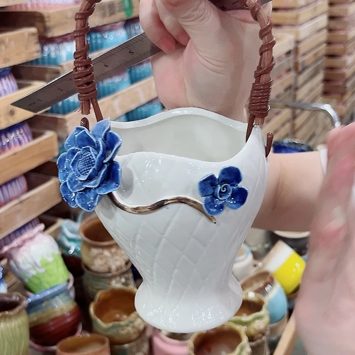 有孔.凑单10元陶瓷花盆发货！