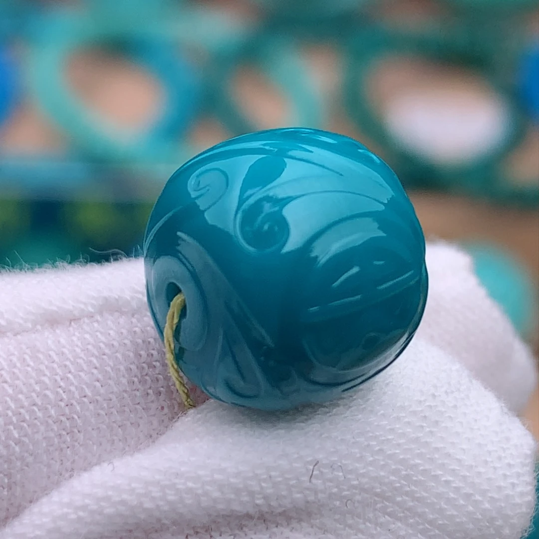 18K金镶嵌绿松石珠宝奇石12✖️10.7mm