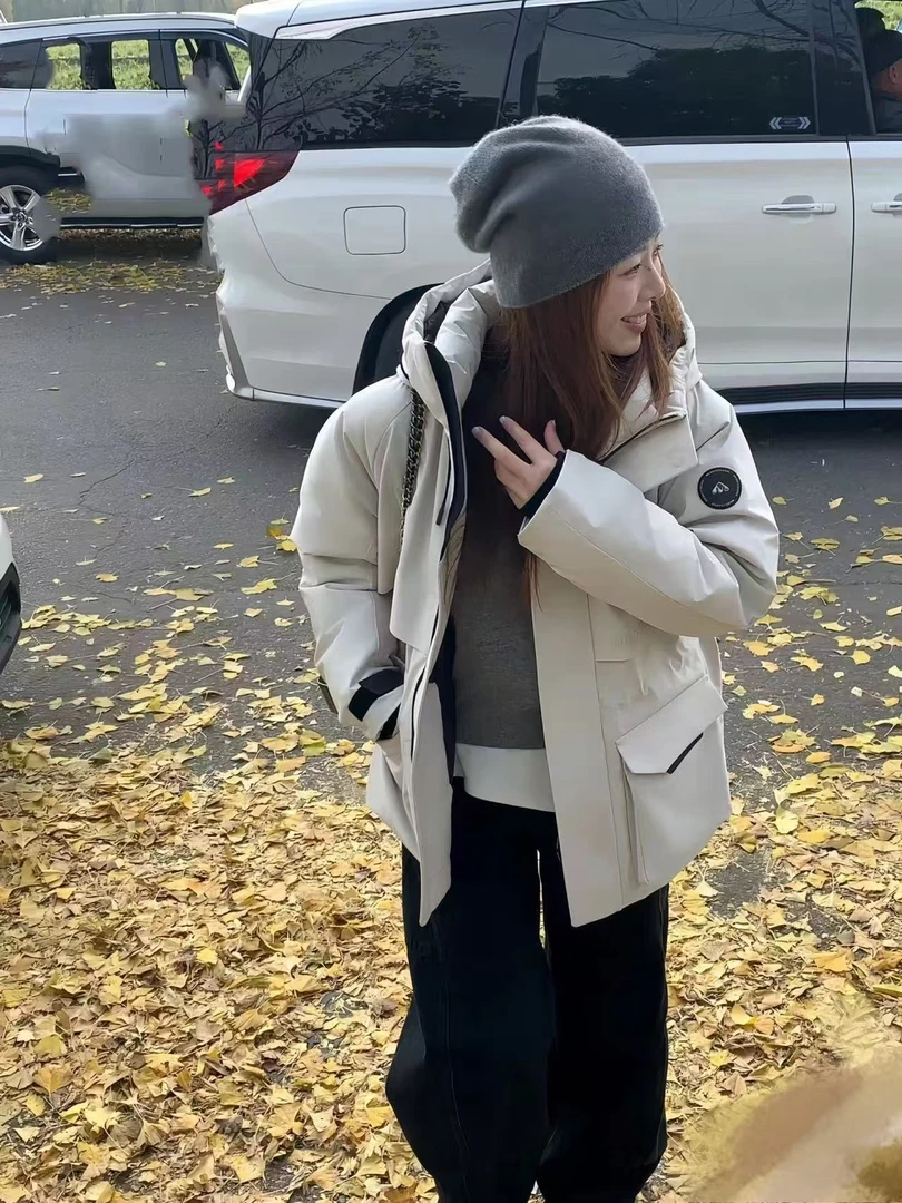 秋冬季新品连帽百搭设计感鸭绒冲锋衣DD1074