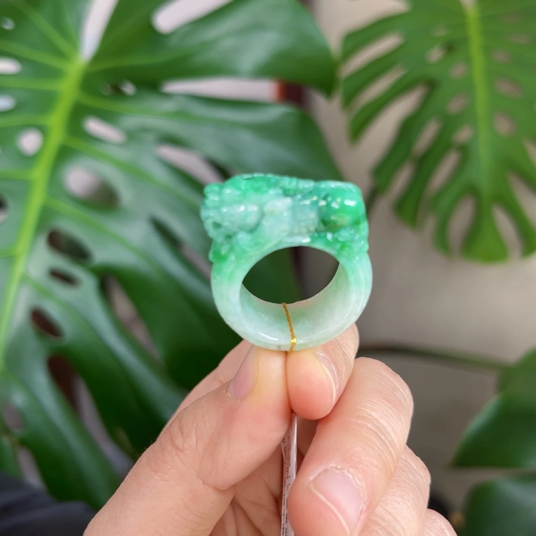 【闪购商品】翡翠戒指未镶嵌 貔貅 17圈