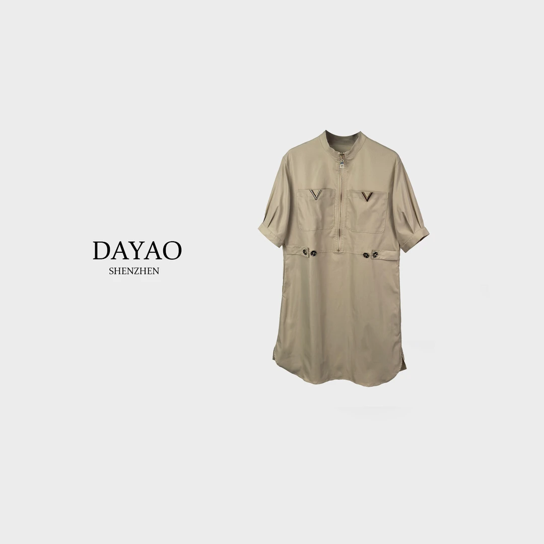 「DAYAO」25s新款气质名媛休闲高级感短袖连衣裙轻高端女装WY246162
