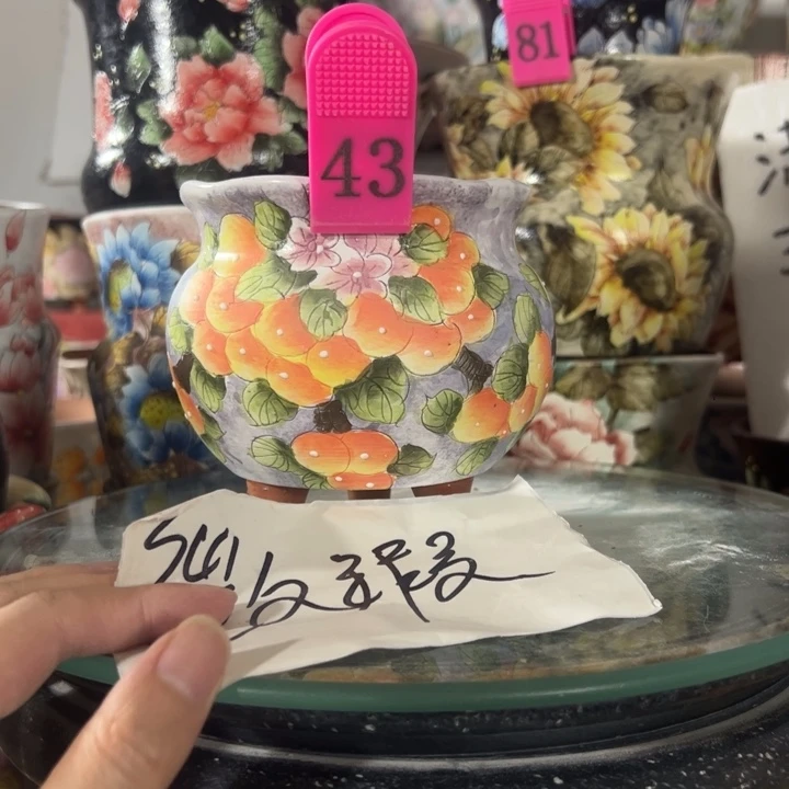 景德镇手绘花盆满38包邮偏远地区除外