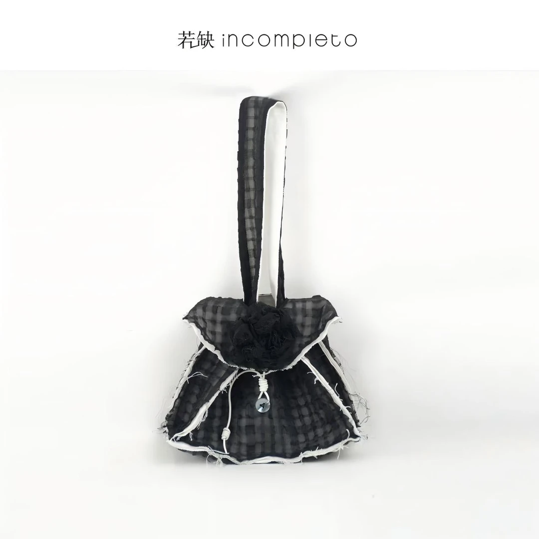 incompleto/若缺提花格子两式手工包 in0515