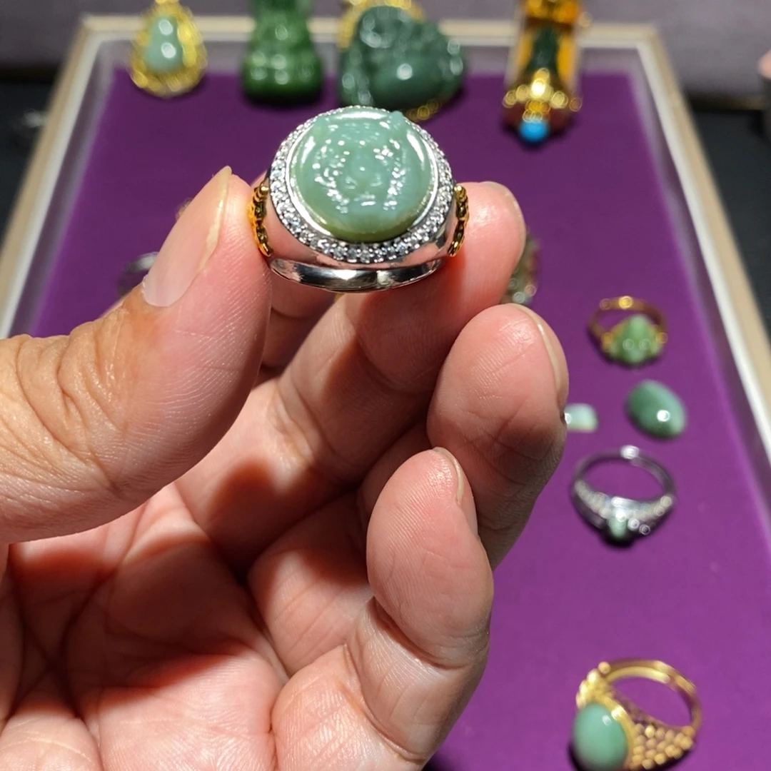 和田玉（碧玉）未镶嵌戒指