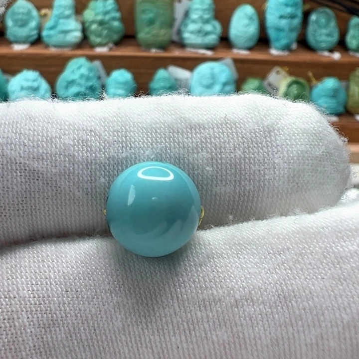 绿松石未镶嵌圆珠10.3mm