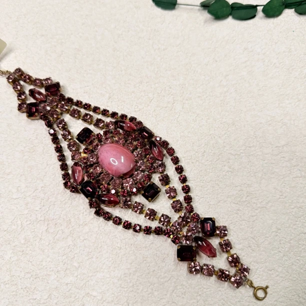 铜合金琉璃手链 【六六中古】孤品复古手链th6642手围20以内